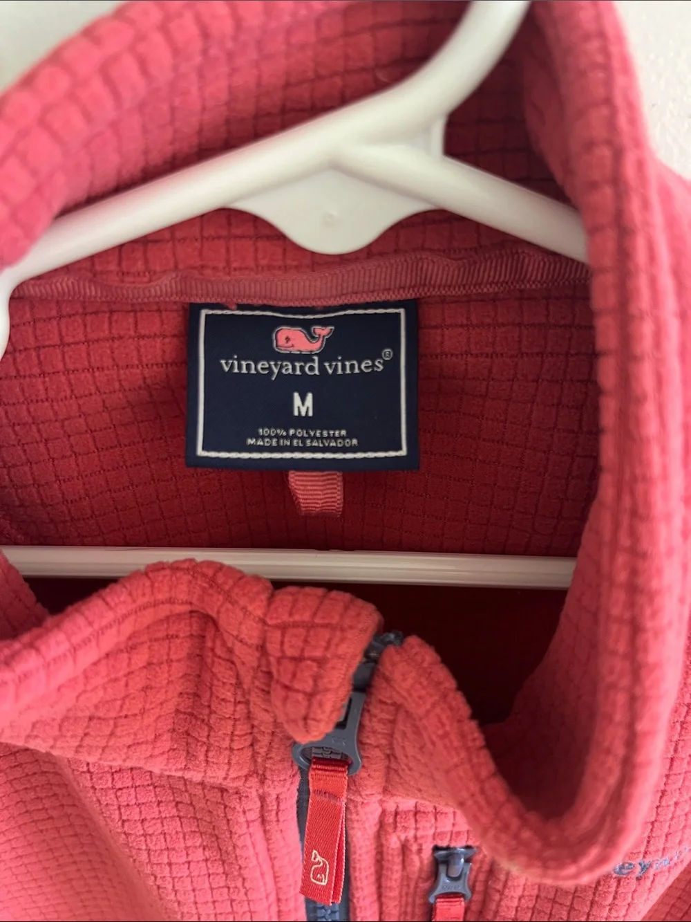 Kids Vineyard Vines Fleece Vest - Nantucket Red with Navy Trim